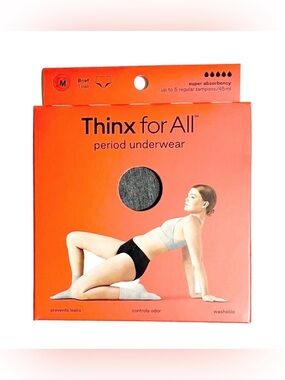 Thinx For All Period Underwear Briefs Women’s Size M Gray New